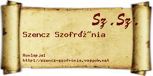 Szencz Szofrónia névjegykártya